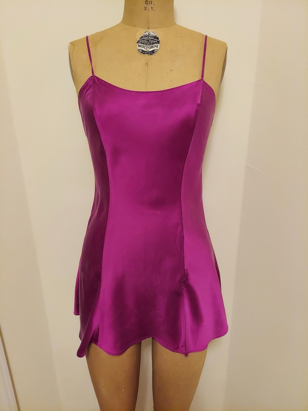 Victoria's Secret Magenta Satin Slip Dress